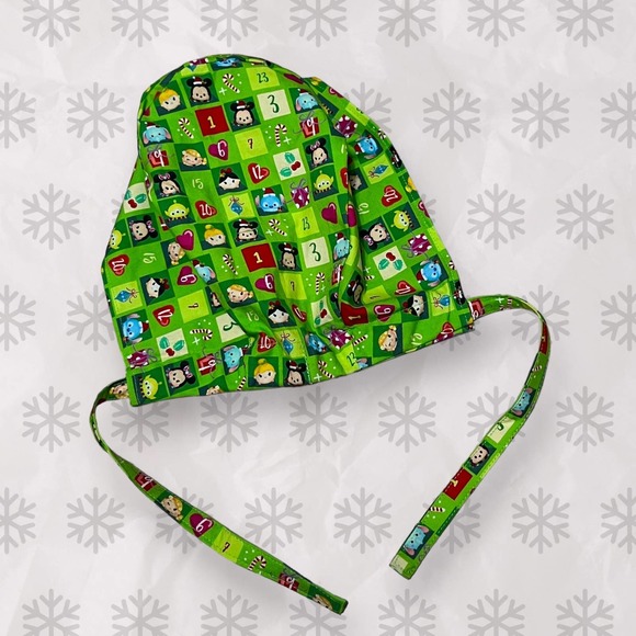 Christmas Theme Disney Tsumtsum Characters Scrub Cap Handmade - Picture 3 of 4